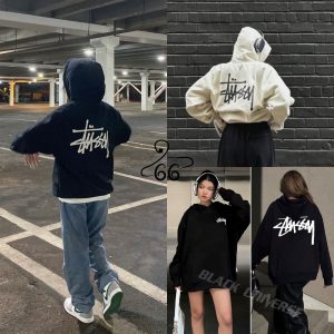 Áo hoodie stussy trơn basic nỉ bông fom rộng nam nữ unisex local brand oversize cổ tròn thu đông bigsize dày dặn HD1