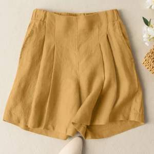 Quần Short Cotton Có Túi Vải Xếp Thường Ngày